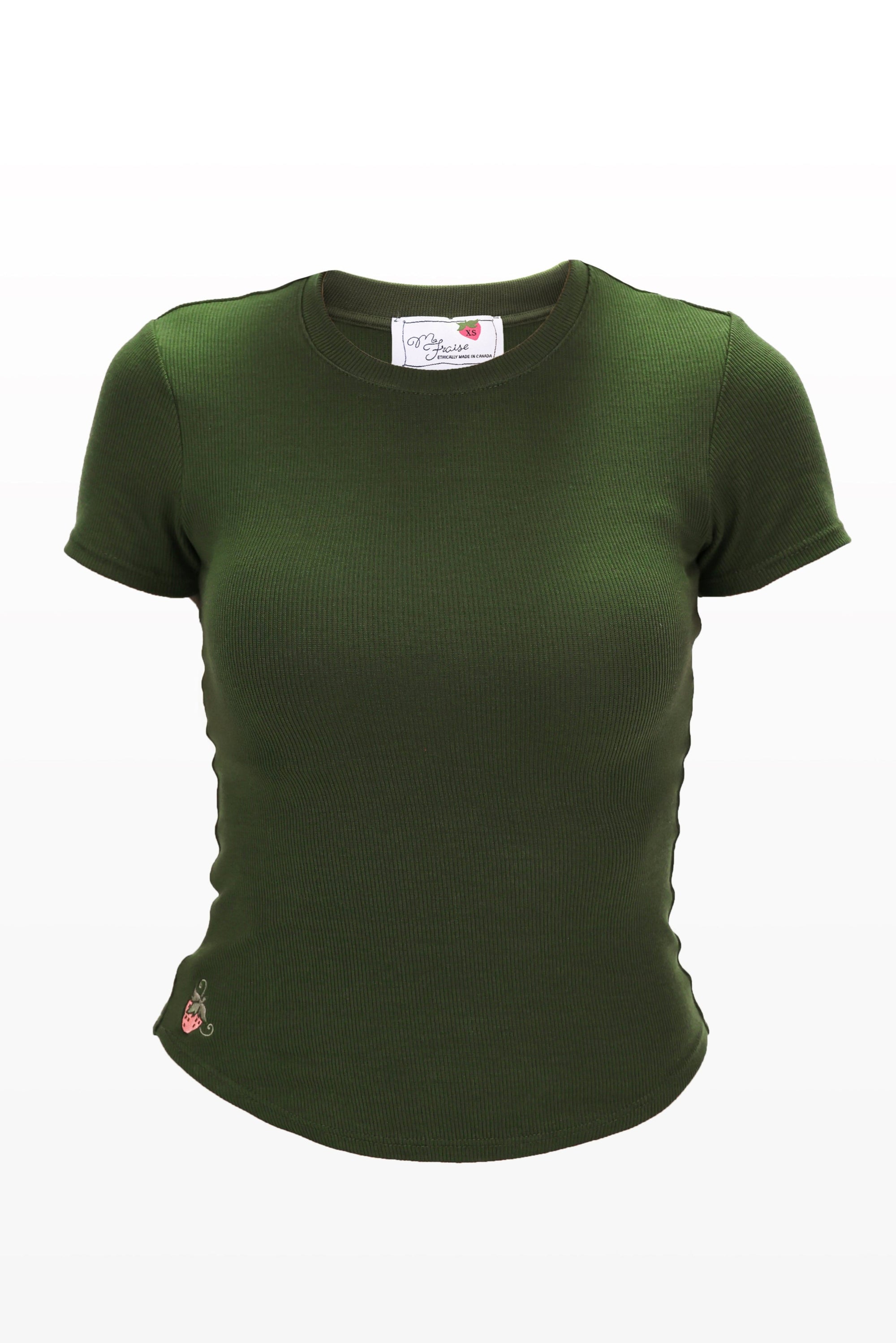 Ribbed Form Fitting T-Shirt