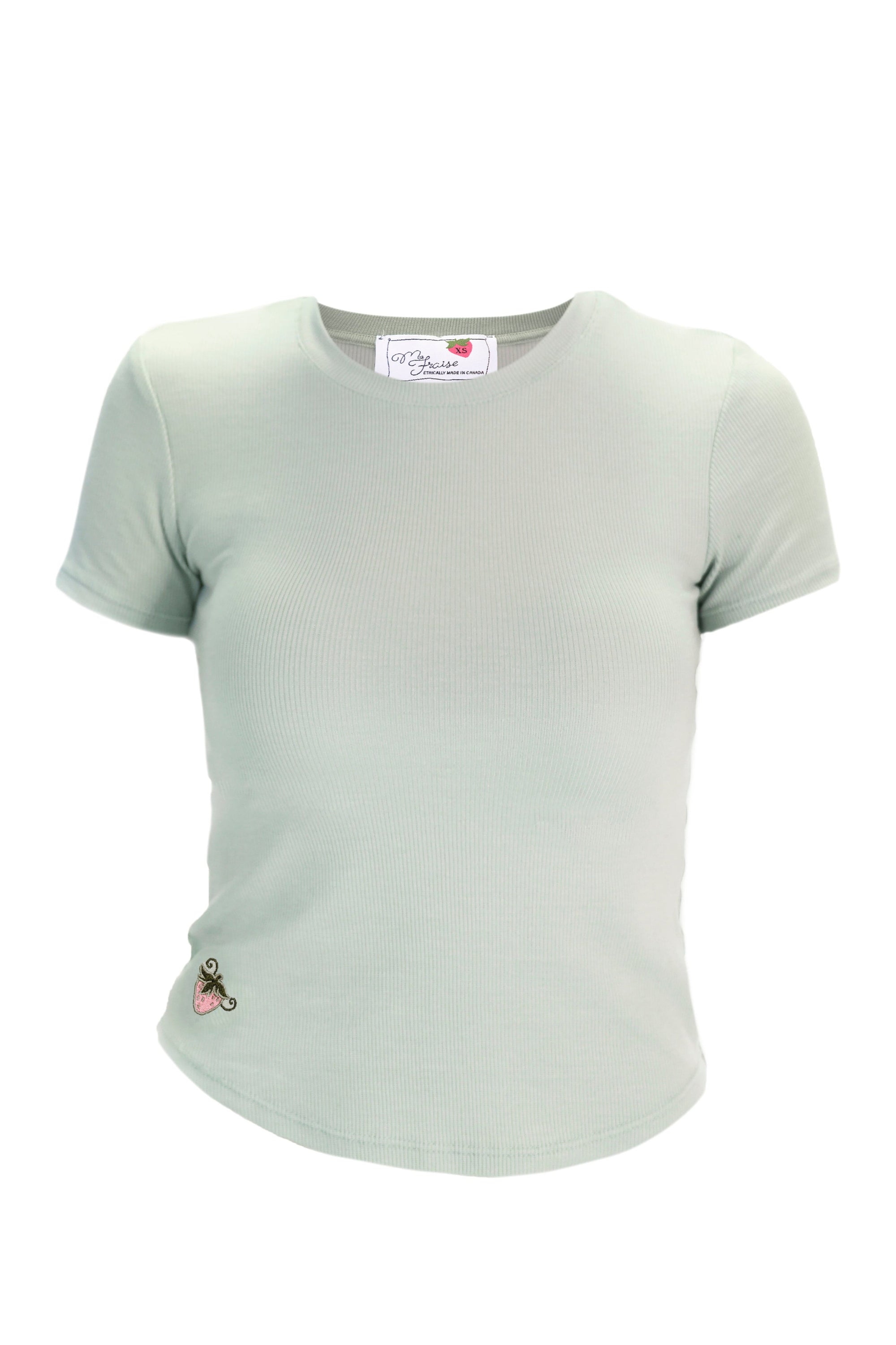 Ribbed Form Fitting T-Shirt