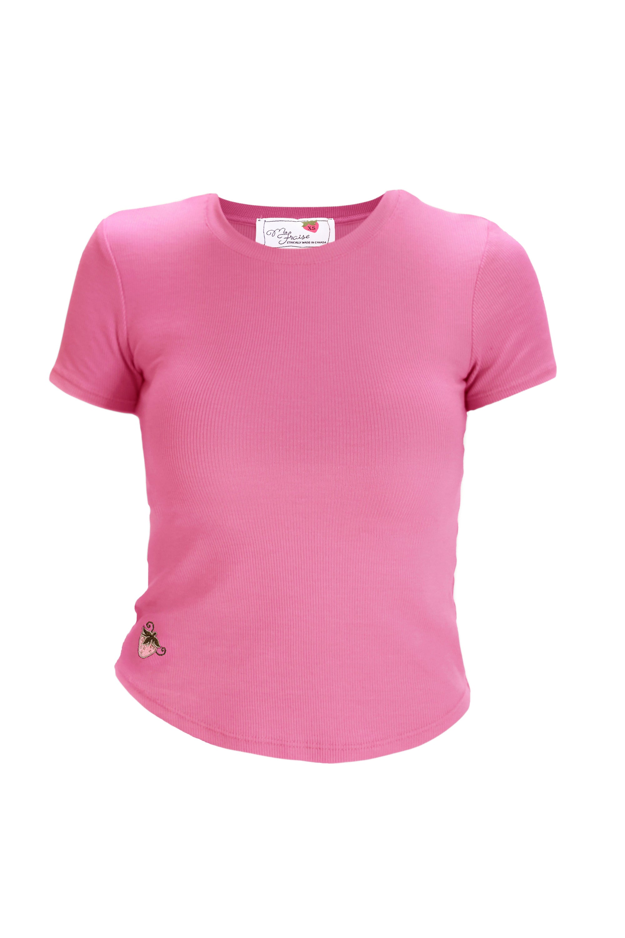 Ribbed Form Fitting T-Shirt